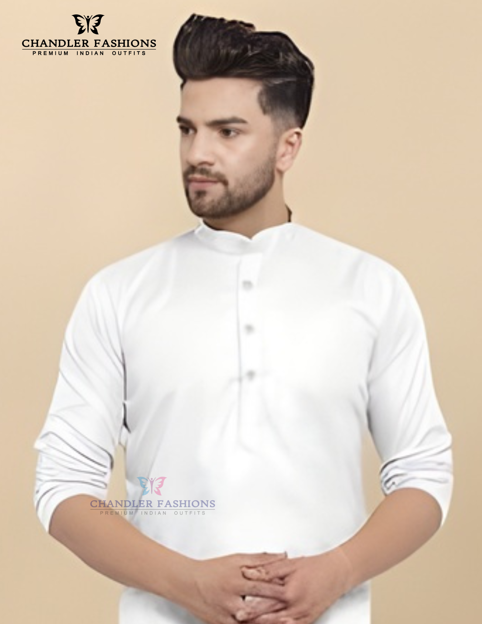 White Color Cotton Kurta Suits For Men Near Me