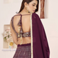 Comfy Wine Color Georgette Lehenga Choli With Embroidery Work In Phoenix