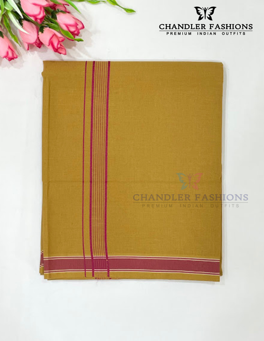 Beautiful Mustard Yellow Color Cotton Dhoti For Men