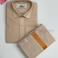 Pleasing Copper Color Cotton Shirt With Tissue Zari Work Dhoti Set For Kids Near Me