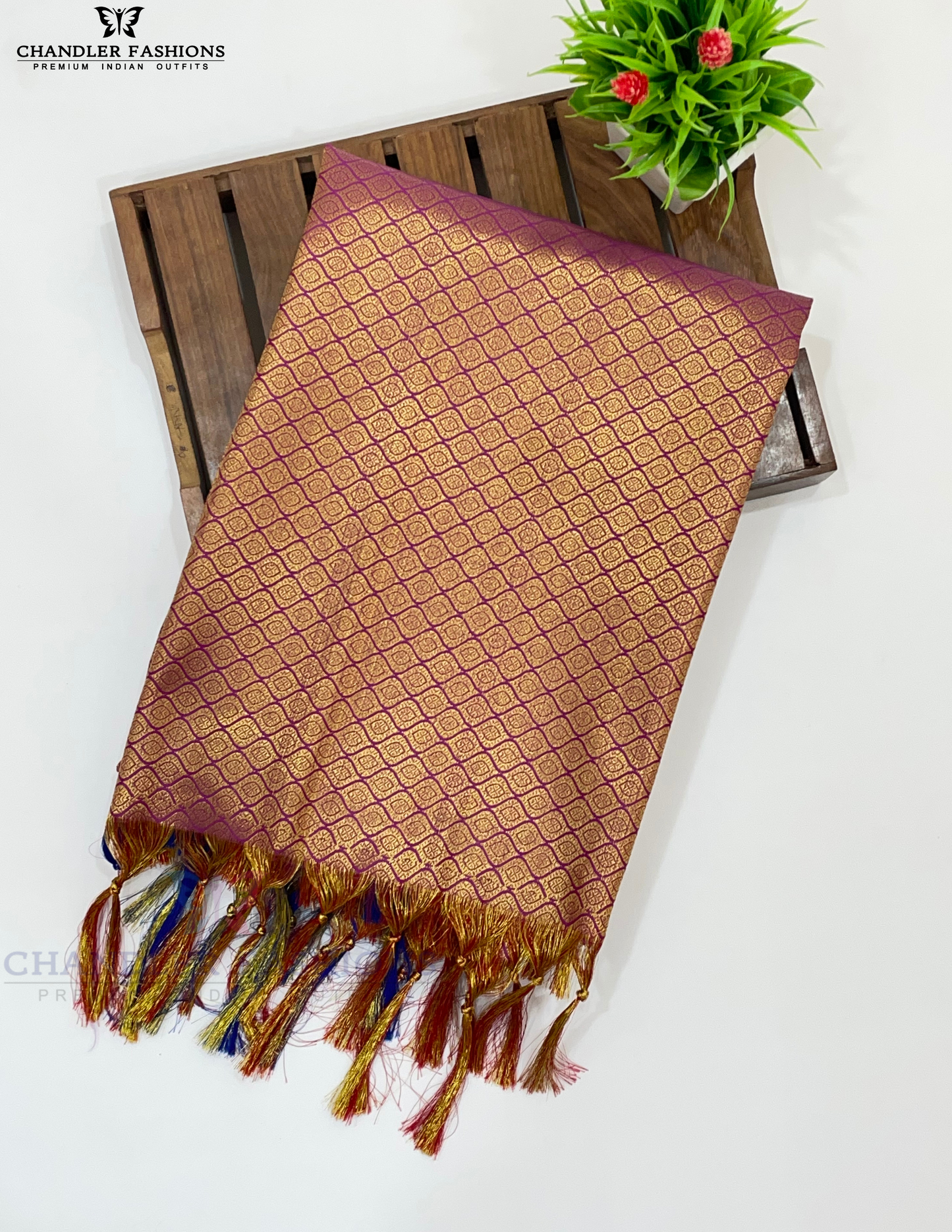 Alluring Purple Color Silk Shawl Ponnadai In Tempe