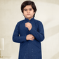 Appealing Blue Color Sequins Embroidery Work Kid's Kurta With Pajama Pant Near Me