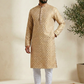 Beautiful Beige Color Designer Men's Kurta With Pajama Pant