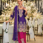 Attractive Purple Color Chinon With Embroidery Work Palazzo Suits And Dupatta