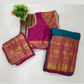 Dark Pink And Green Color Soft Silk Half Saree Set In USA