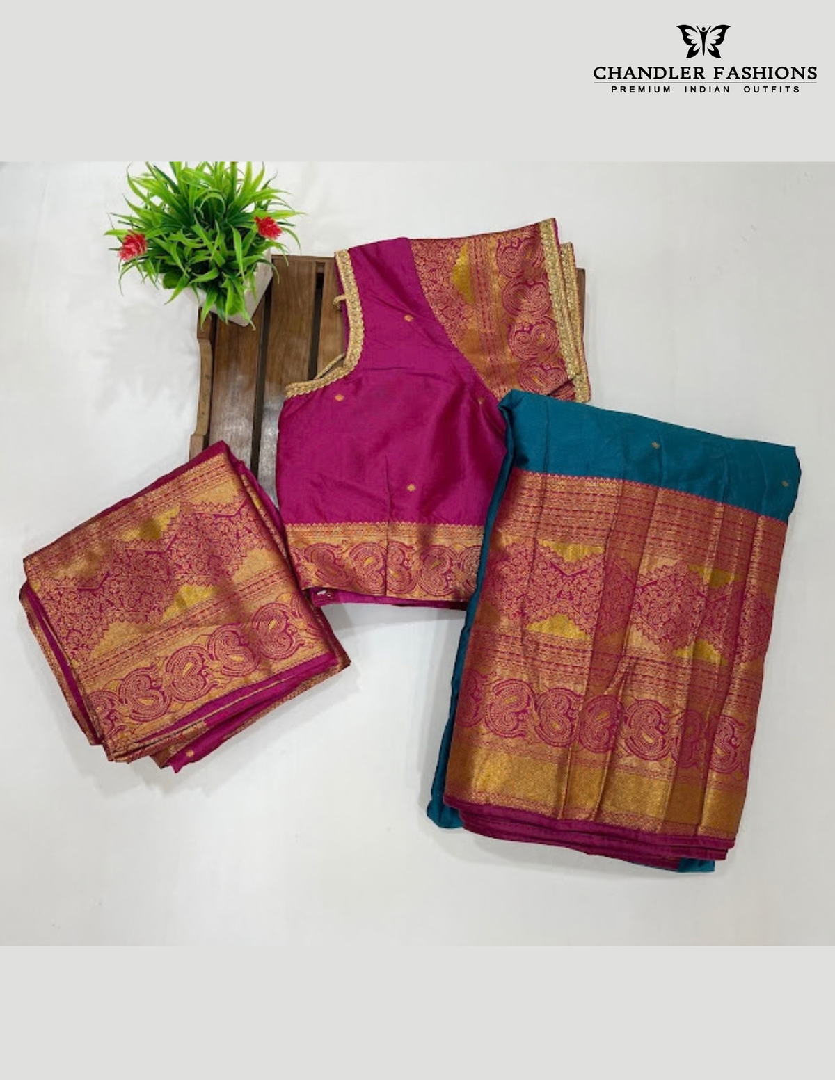 Dark Pink And Green Color Soft Silk Half Saree Set In USA