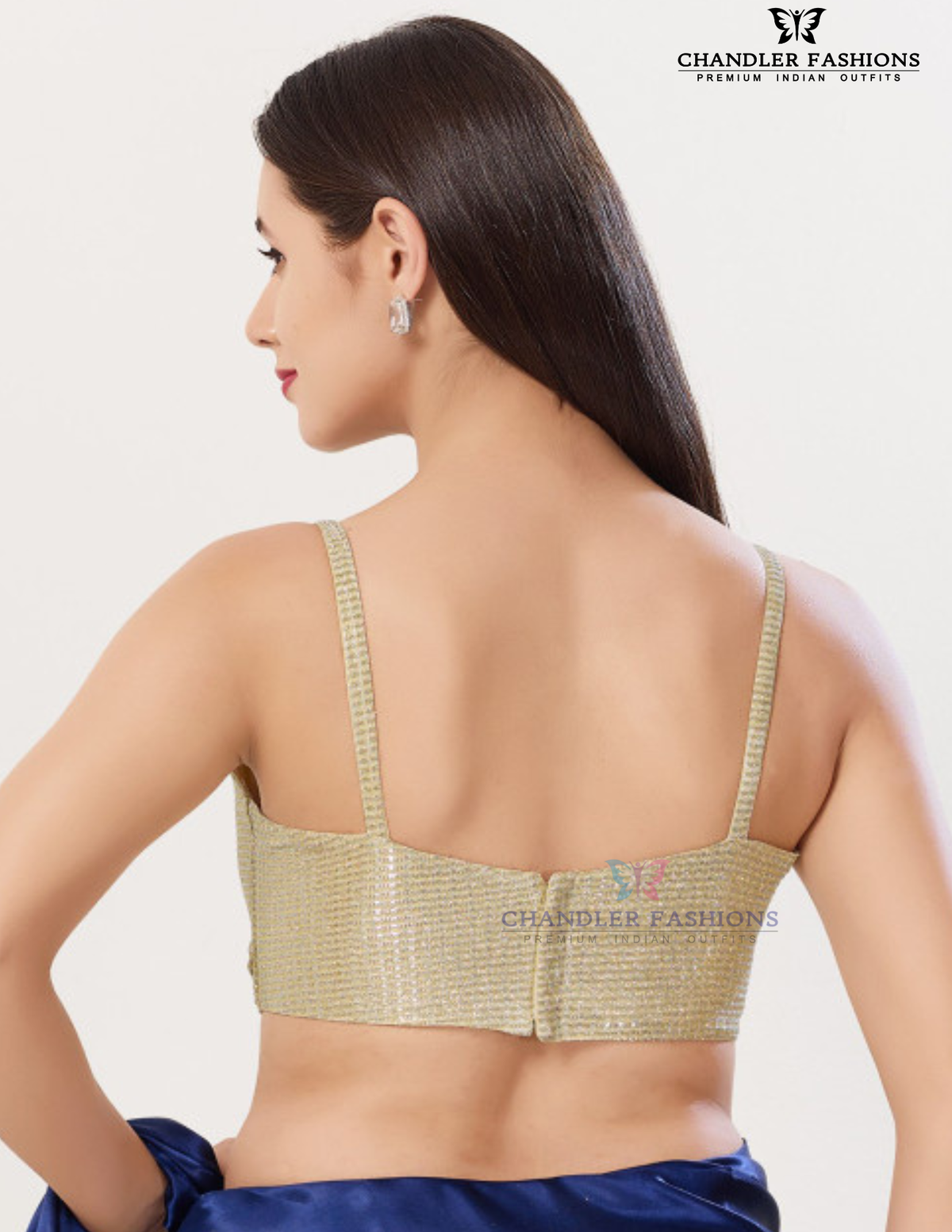 Gold Color Georgette Readymade Blouse Near Me