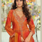 Orange Color Embroidery Work Palazzo Suit In Tempe