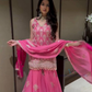 Charming Pink Color Rangoli Silk Palazzo Suits With Embroidery Work Near Me