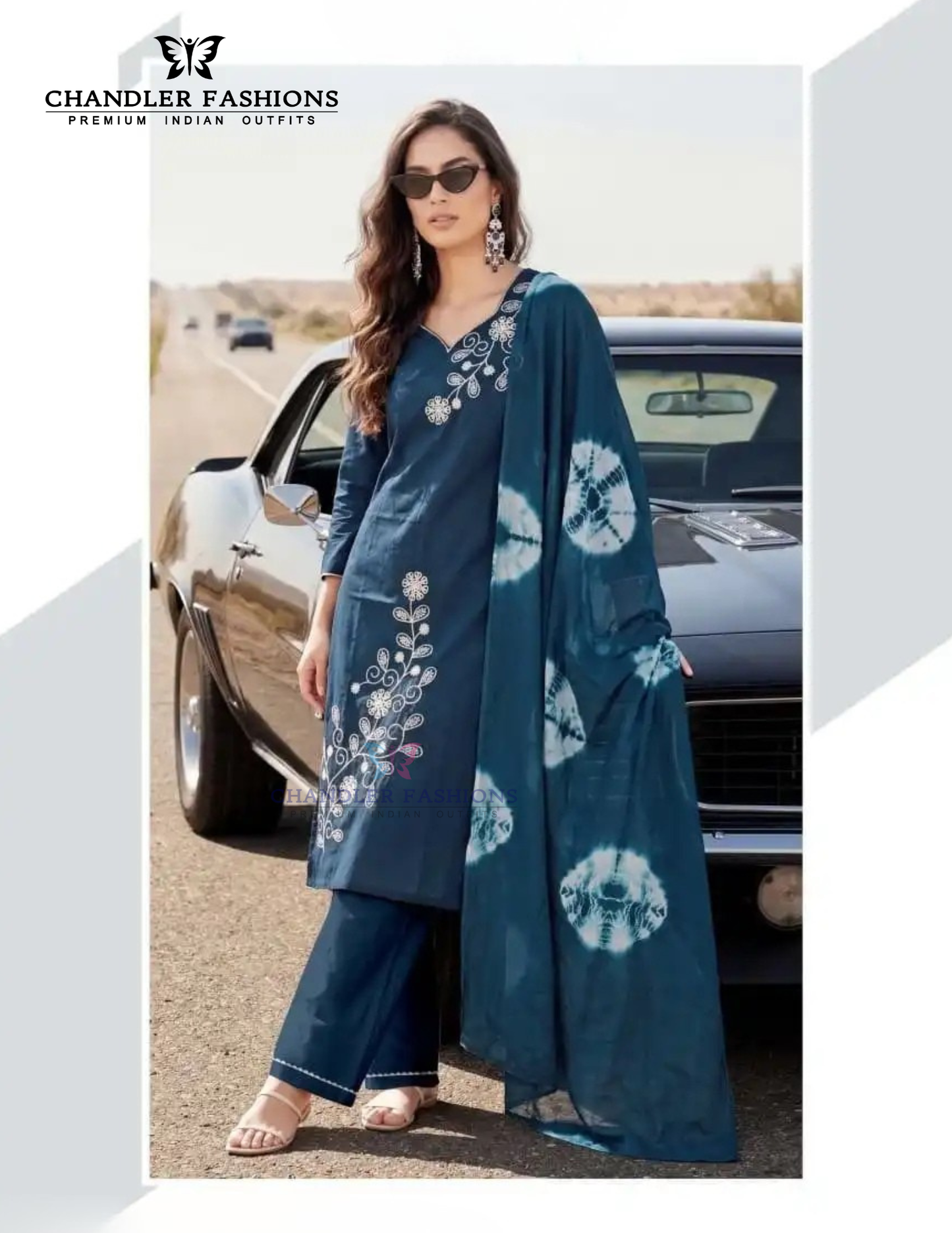 Appealing Teal Blue Color Cotton With Embroidery Work Salwar Suits For Women
