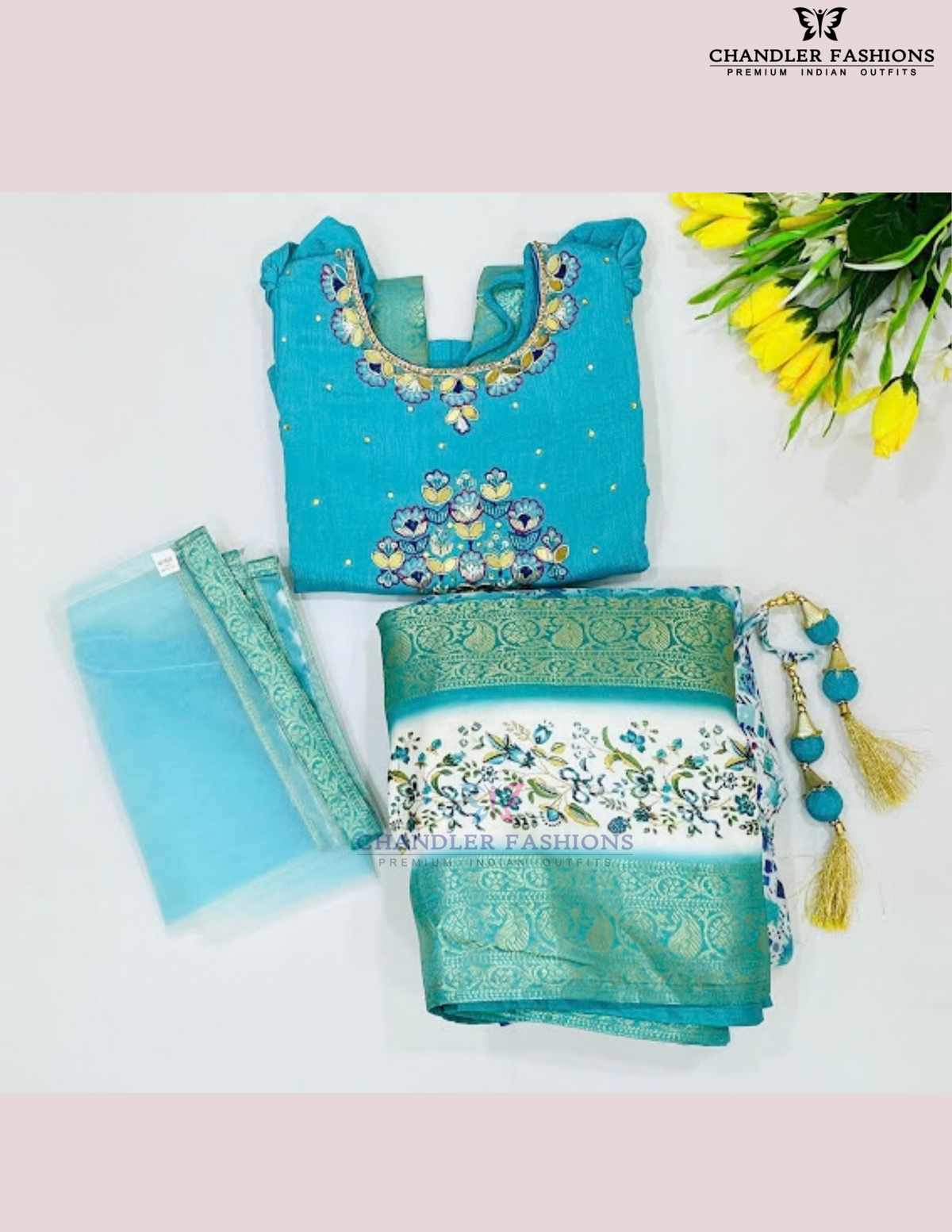 Sky Blue Color Soft Silk Choli Sets Embroidery With Stone Work For Girls Near Me