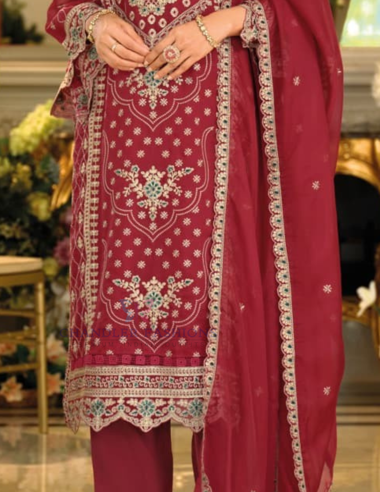 Soft Organza Salwar Suits With Embroidery Work In Phoenix