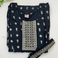 Charming Black Color Sequins Thread Embroidery Work Kurti Near Me