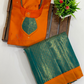 Elegant Orange Color Silk Langa Sets With Zari Work For Girls