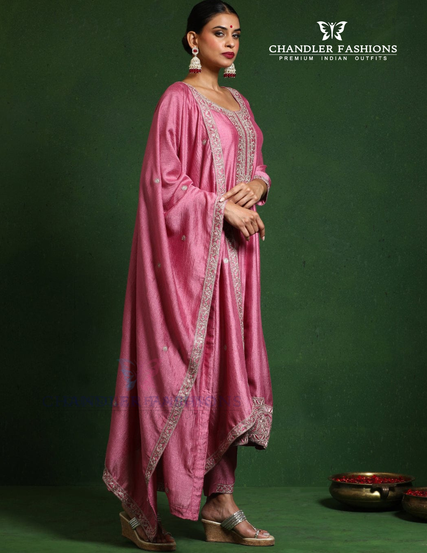 Pink Color Silk Blend With Embroidery Work Salwar Suits Near Me
