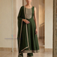 Alluring Green Color Rayon With Embroidery Work Salwar Suits For Women