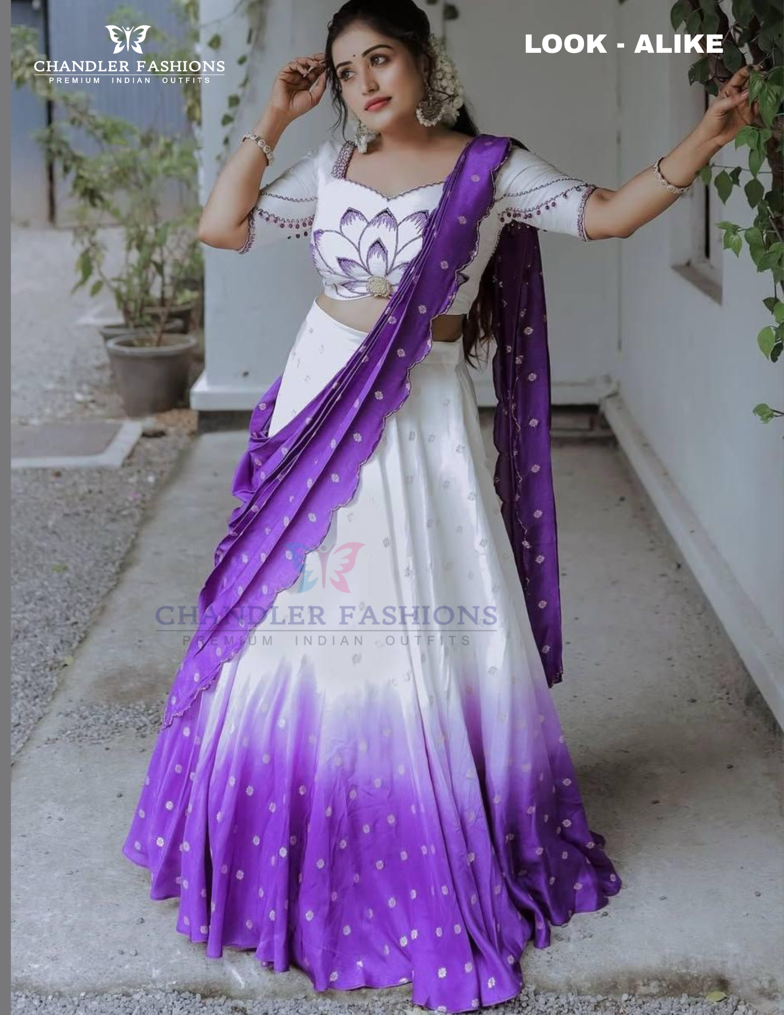 White And Violet Color Lehenga Choli With Printed Work Near Me  