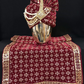 Captivating Maroon Color Sequins And Beads Work Men's Wedding Turban