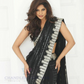 Party Wear Black Sequinned Border Embellished Georgette Saree Near Me