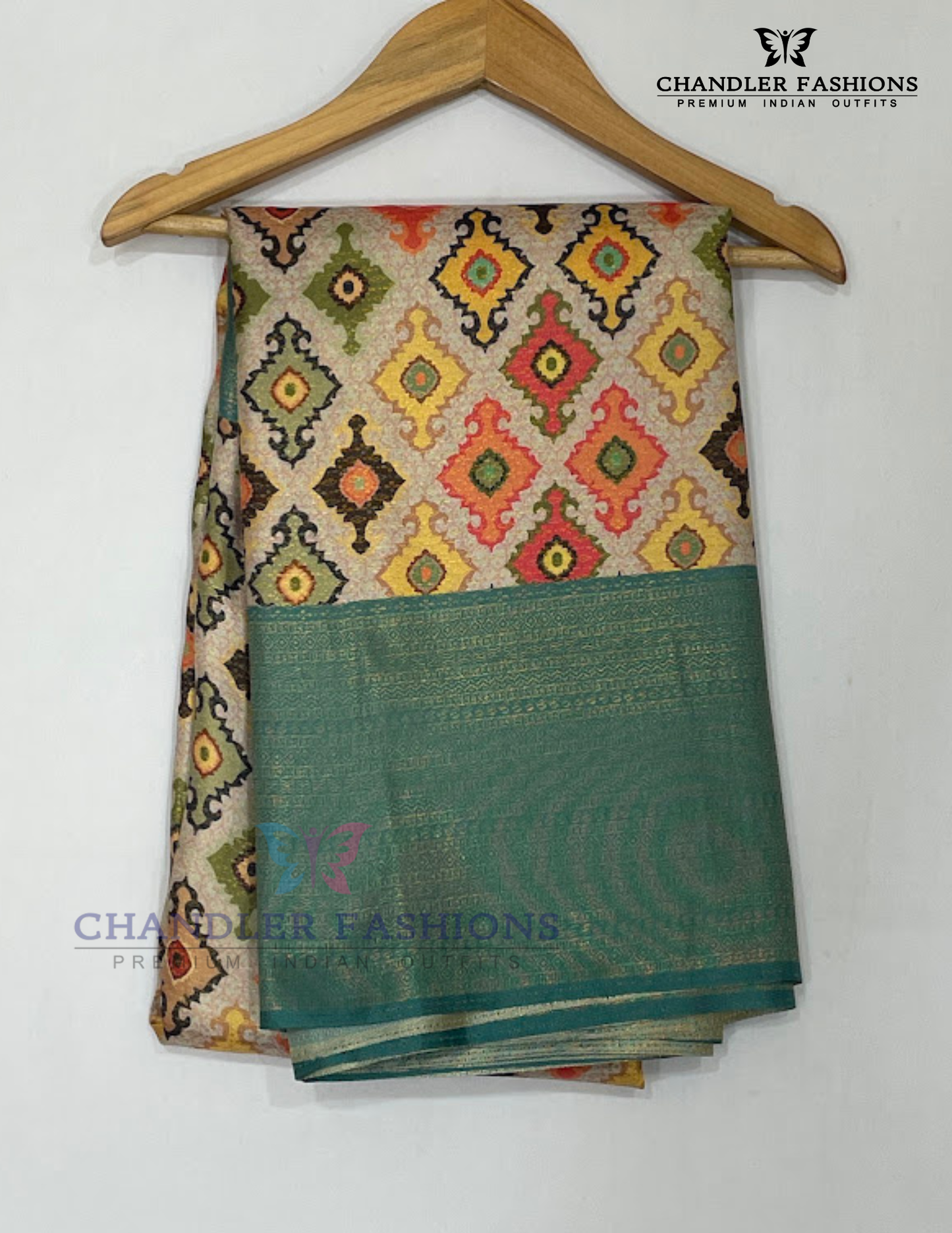 Soft Silk With Ikkat Printed Work Saree In USA