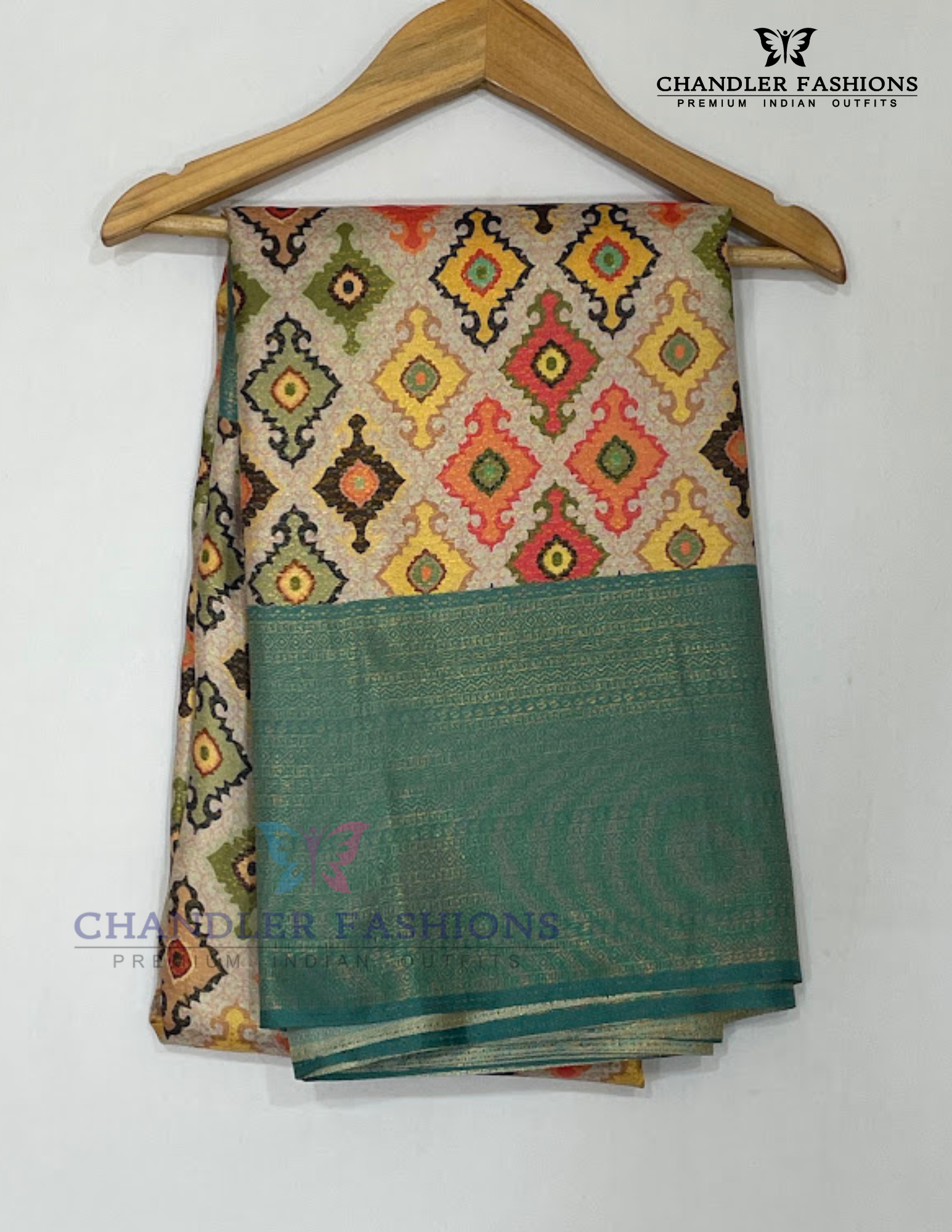 Soft Silk With Ikkat Printed Work Saree In USA
