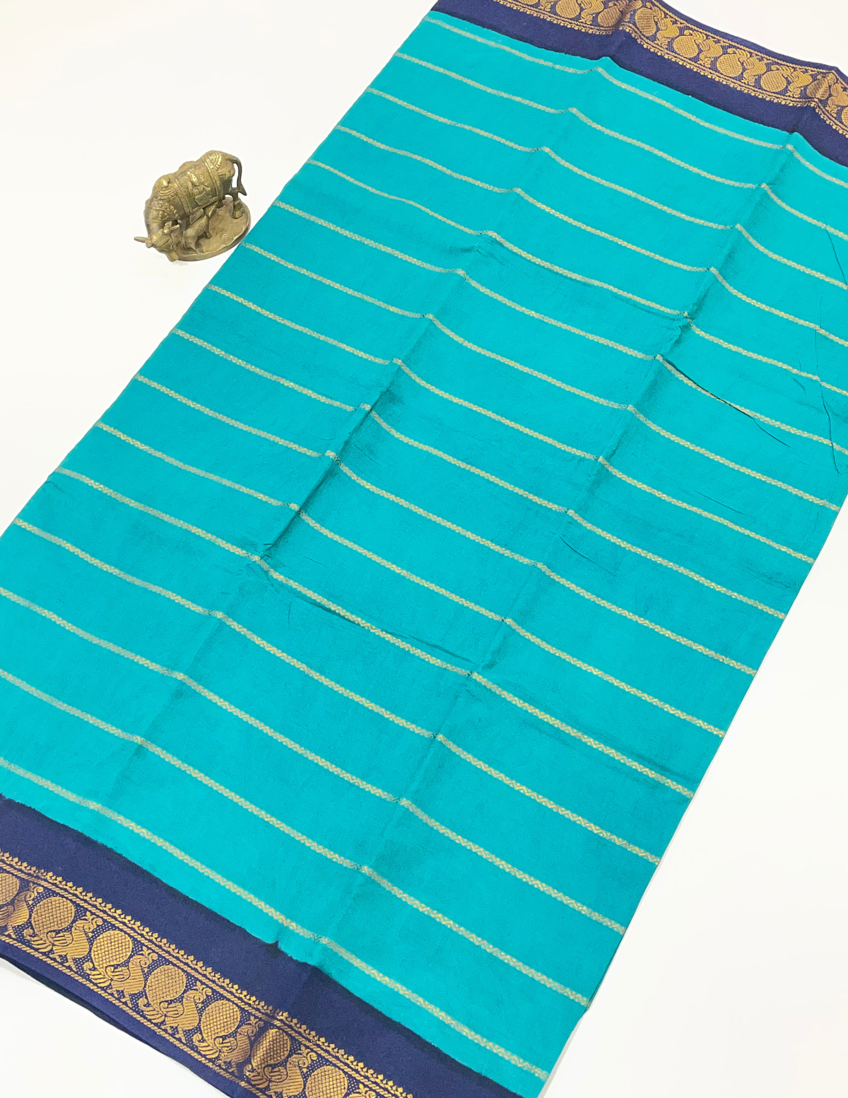 Green Color Cotton Saree With Zari Work In USA

