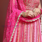 Pink Color Chinon Silk Zari And Sequins Lehenga In USA