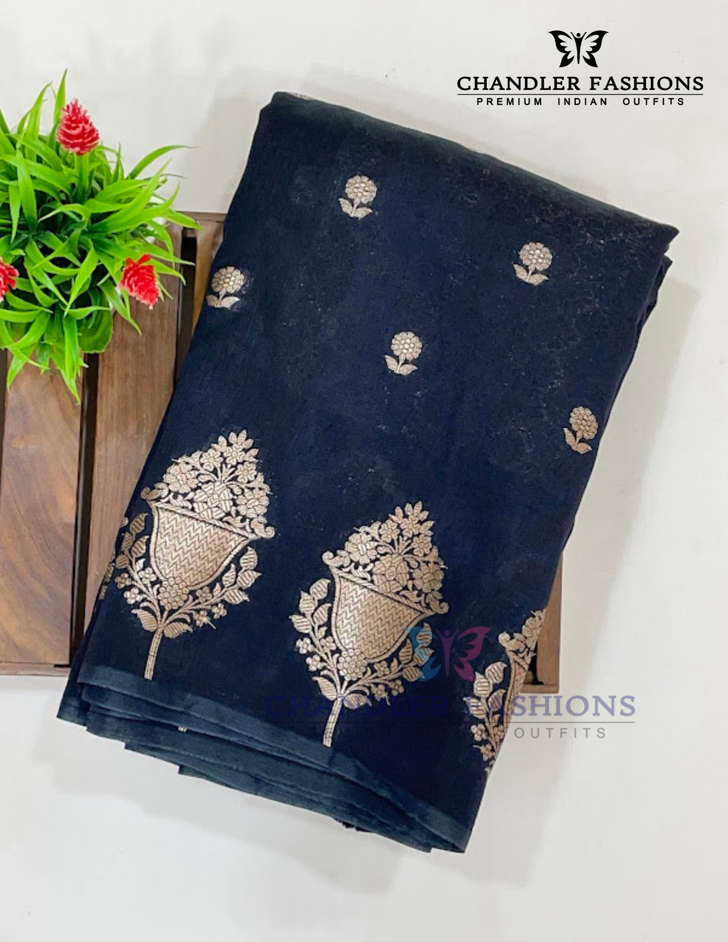 Black Color Silk Cotton Saree In USA