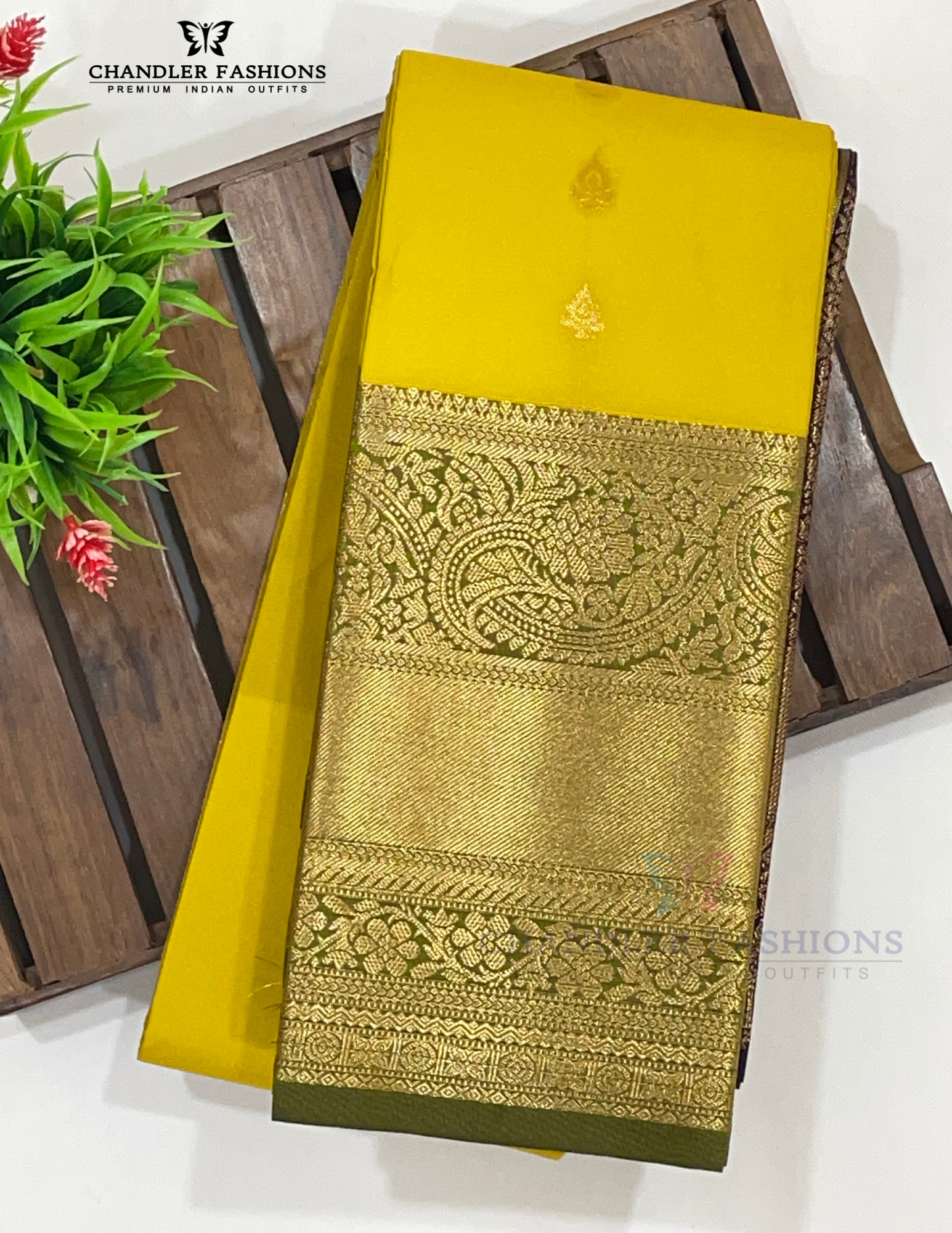 Wonderful Yellow Color Pure Kanchi Silk In Chandler