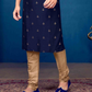 Attractive Blue Color Slub Silk Embroidery Work Kurta in Chandler