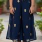 Blue Color Embroidery Work Palazzo Suits In USA