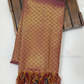 Charming Purple Color Art Silk Shawl With Zari Work In Mesa