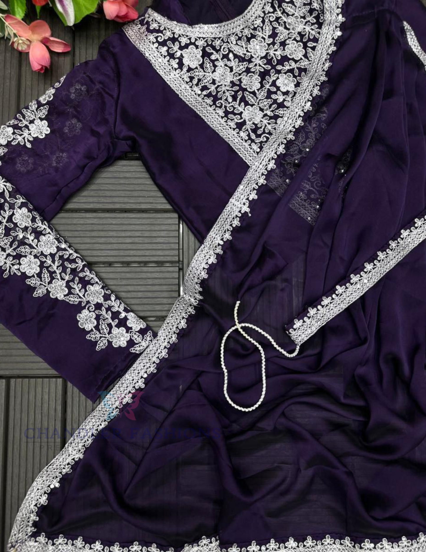 Violet Color Heavy Rangoli Ready To Wear Saree In USA