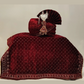 Attractive Red Color Wedding Turban With Sequins And Beads Work For Men