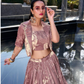Light Pink Color Tussar Silk Lehenga Choli  For Women In USA