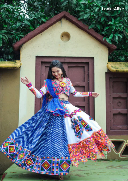 Appealing Blue Color Lehenga Choli Heavy Muslin Work For Women