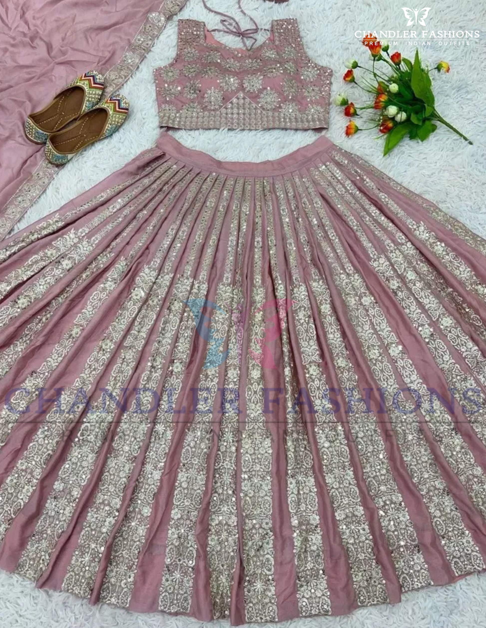 Pink Color Heavy Embroidery Sequins Work Choli in Chandler
