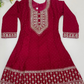 Stunning Red Color Georgette With Stone Work Kurti Suits For Kids Girls