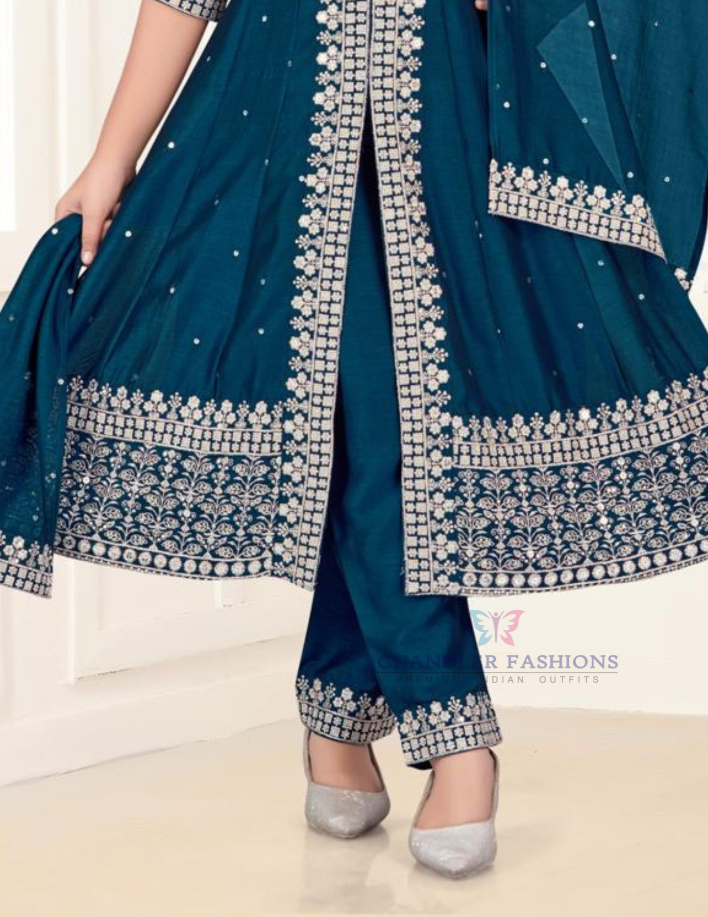 Blue Color Silk Kurti Suits In USA