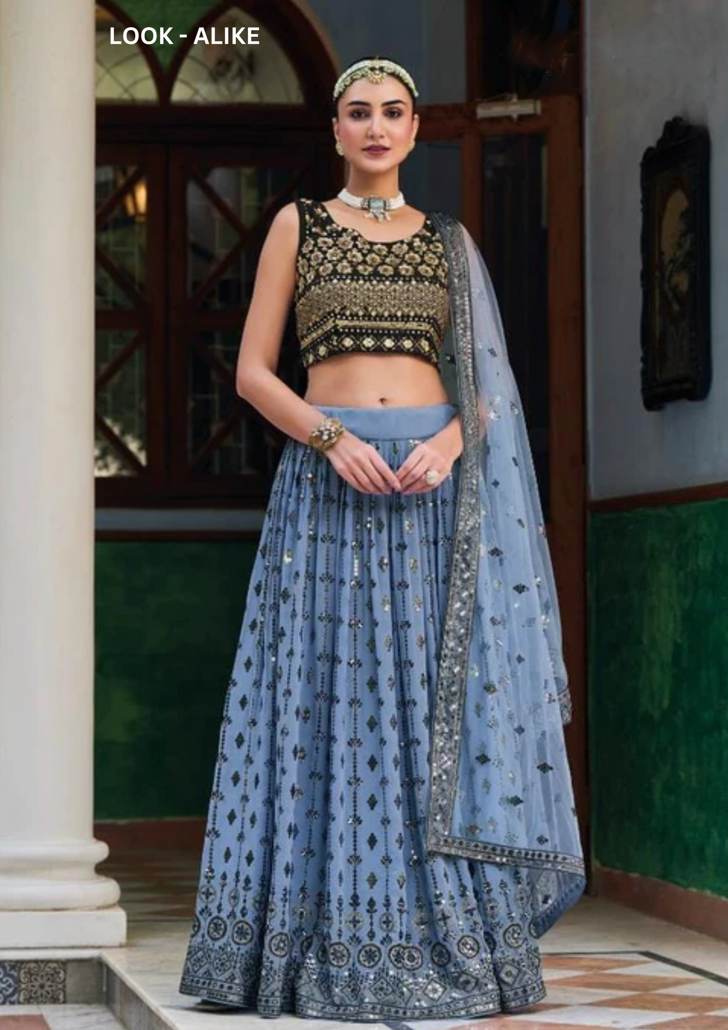 Beautiful Blue Colored Party Wear Lehenga Choli With Heavy Net Dupatta For Women