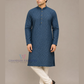 Appealing Blue Color Jacquard Chikankari Kurta suit For Men
