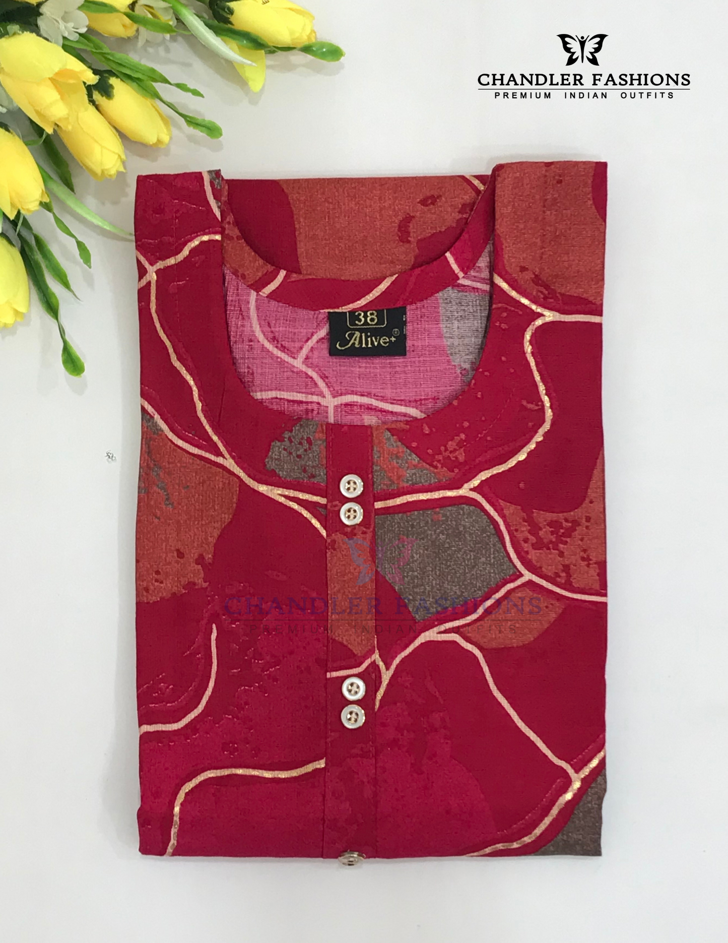 Pink Color With Printed Work Cotton Kurti Near Me