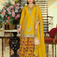 Alluring Yellow Color Heavy Chinon With Embroidery Work Palazzo Suits And Dupatta