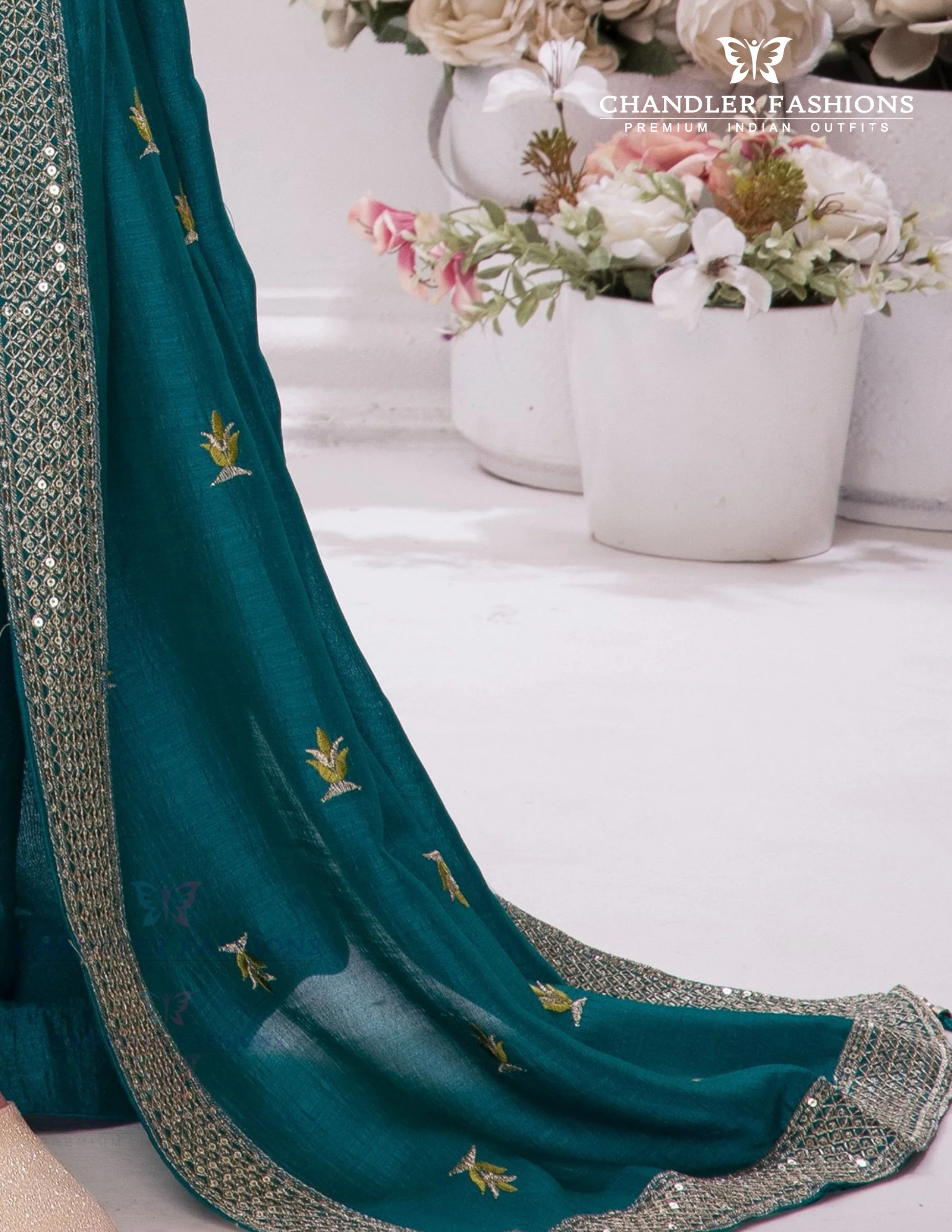 Mehendi Green Embroidery And Sequins Work Kurti Suit In Tempe