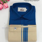 
Graceful Blue Color Cotton Shirt With Tissue Zari Work Dhoti Set For Kids
