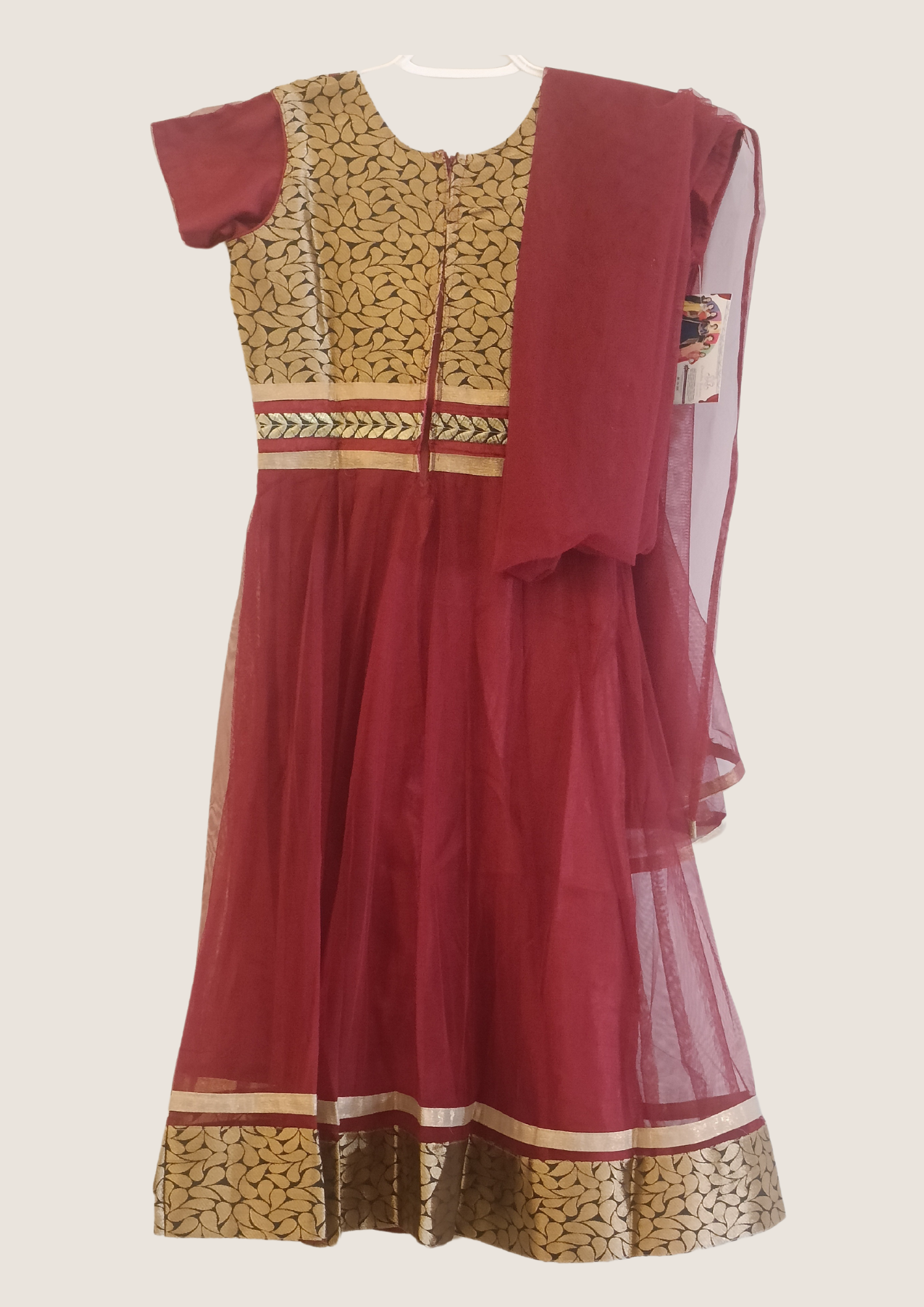 Pleasing Maroon Color Kurti With Embroidery Work For Girls