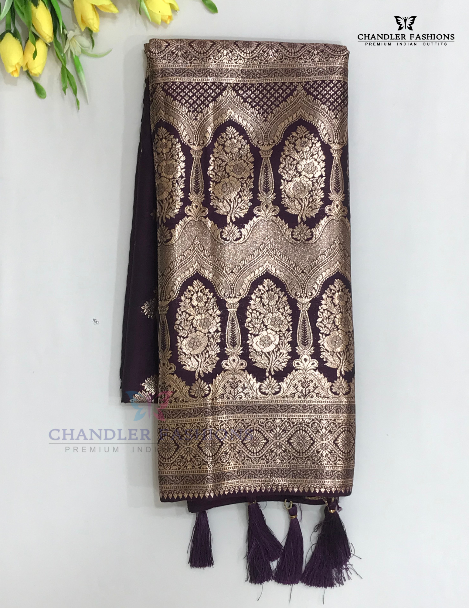 Dark Purple Color Soft Silk Saree With Zari Work In USA