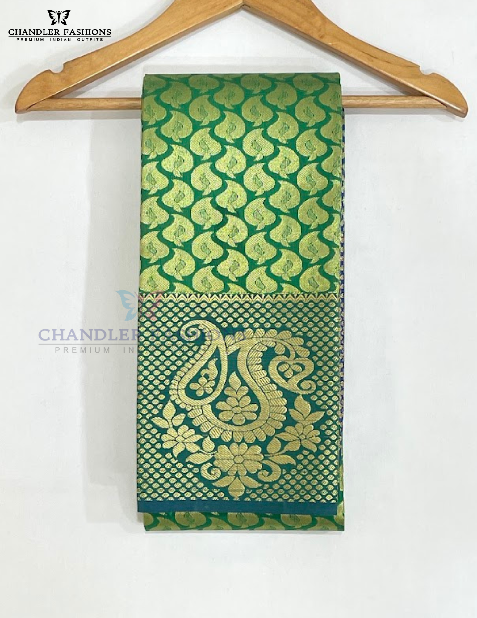 Beautiful Green Color Art Silk Saree With Zari Work In USA