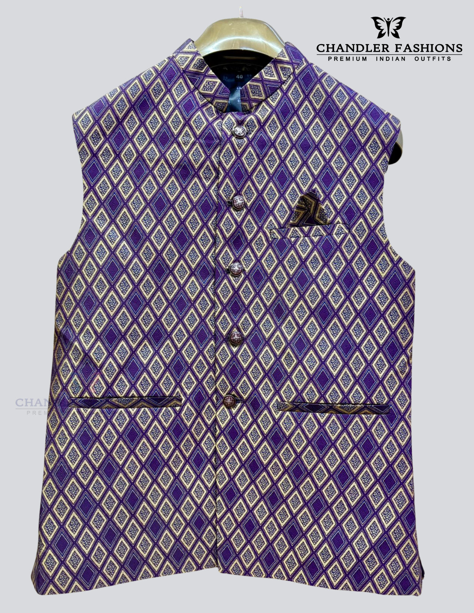 Gorgeous Purple Color Rayon Designer Men's Jacket