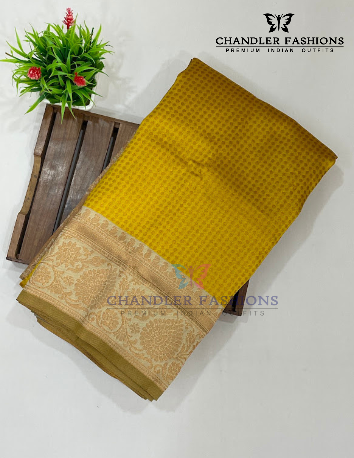 Yellow Color Art Silk Saree With Sandal Color Border In Chandler